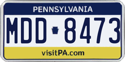 PA license plate MDD8473