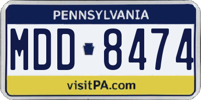 PA license plate MDD8474