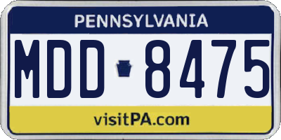 PA license plate MDD8475