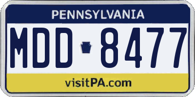 PA license plate MDD8477