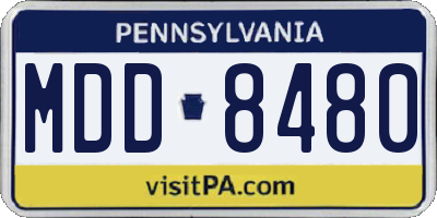 PA license plate MDD8480