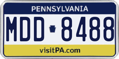PA license plate MDD8488