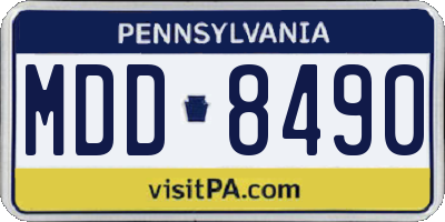 PA license plate MDD8490