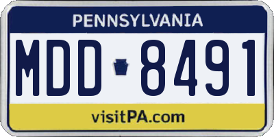 PA license plate MDD8491