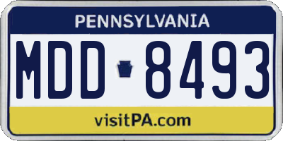 PA license plate MDD8493