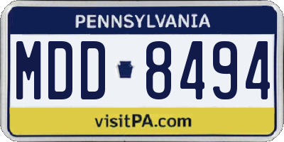 PA license plate MDD8494