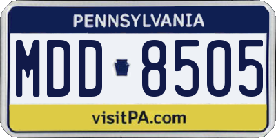 PA license plate MDD8505