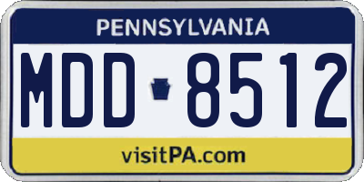 PA license plate MDD8512
