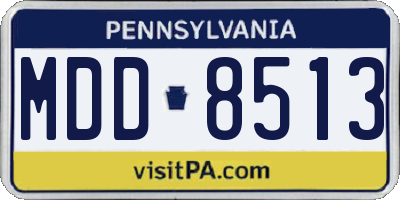 PA license plate MDD8513