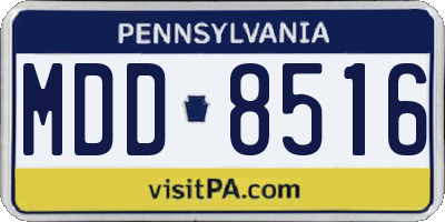 PA license plate MDD8516