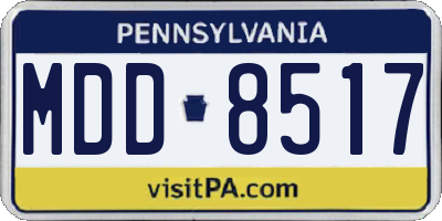 PA license plate MDD8517