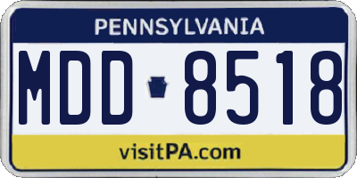 PA license plate MDD8518