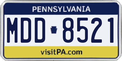 PA license plate MDD8521