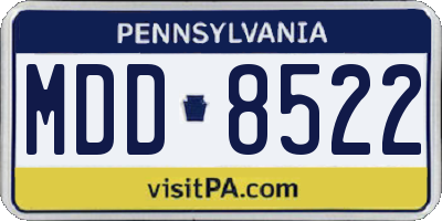PA license plate MDD8522