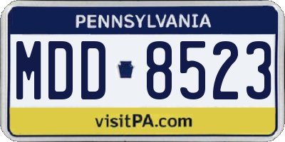 PA license plate MDD8523