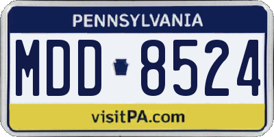 PA license plate MDD8524