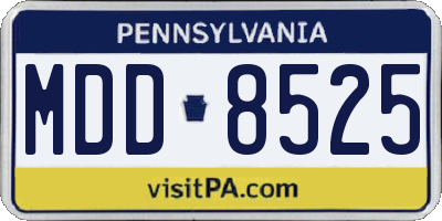 PA license plate MDD8525