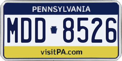 PA license plate MDD8526