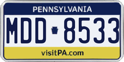 PA license plate MDD8533