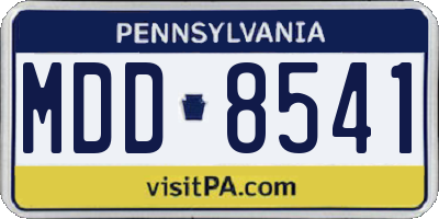 PA license plate MDD8541