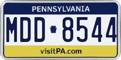 PA license plate MDD8544