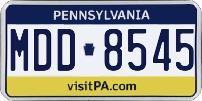 PA license plate MDD8545