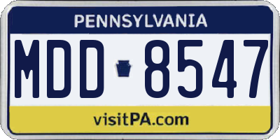 PA license plate MDD8547