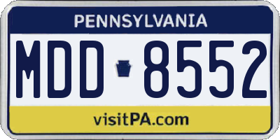 PA license plate MDD8552