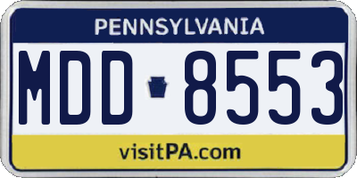 PA license plate MDD8553