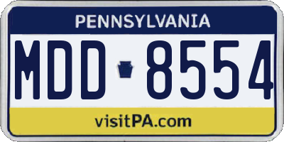 PA license plate MDD8554