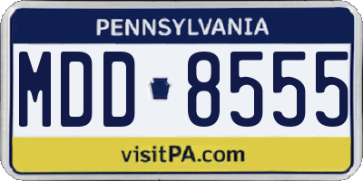 PA license plate MDD8555