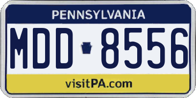 PA license plate MDD8556