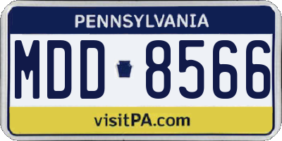 PA license plate MDD8566
