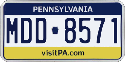 PA license plate MDD8571