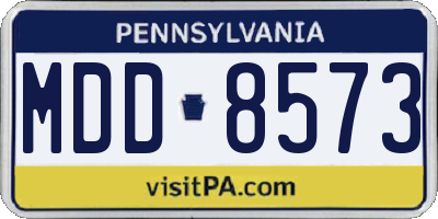 PA license plate MDD8573