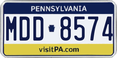 PA license plate MDD8574