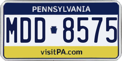 PA license plate MDD8575