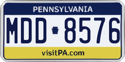 PA license plate MDD8576