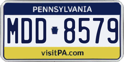 PA license plate MDD8579