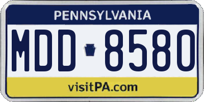 PA license plate MDD8580