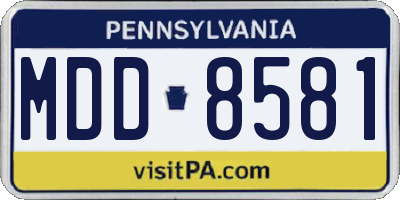 PA license plate MDD8581