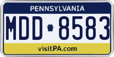 PA license plate MDD8583