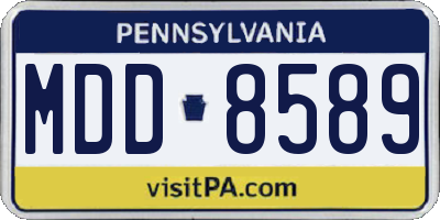 PA license plate MDD8589