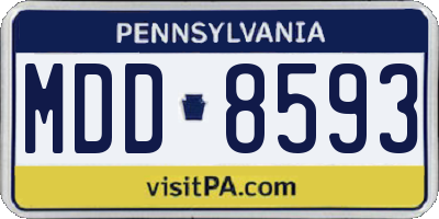 PA license plate MDD8593