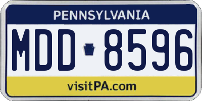 PA license plate MDD8596