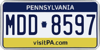 PA license plate MDD8597