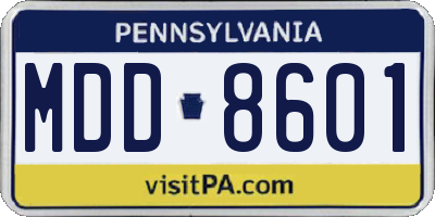 PA license plate MDD8601