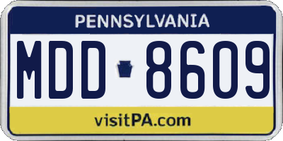 PA license plate MDD8609