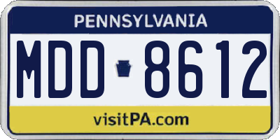 PA license plate MDD8612