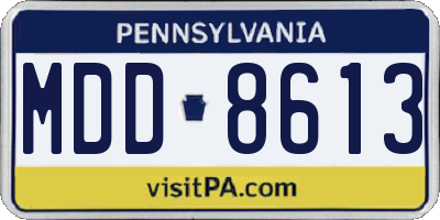PA license plate MDD8613